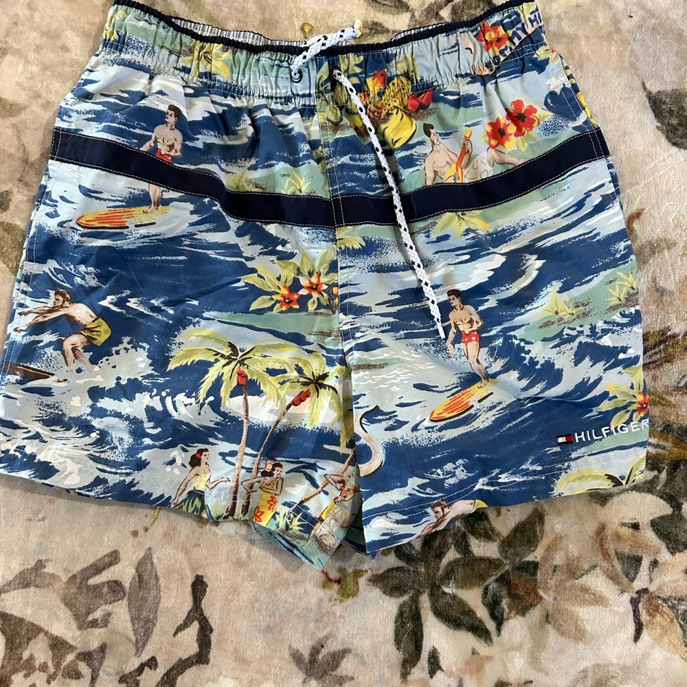 Tommy Hilfiger Blue Surf Print Swim Shorts